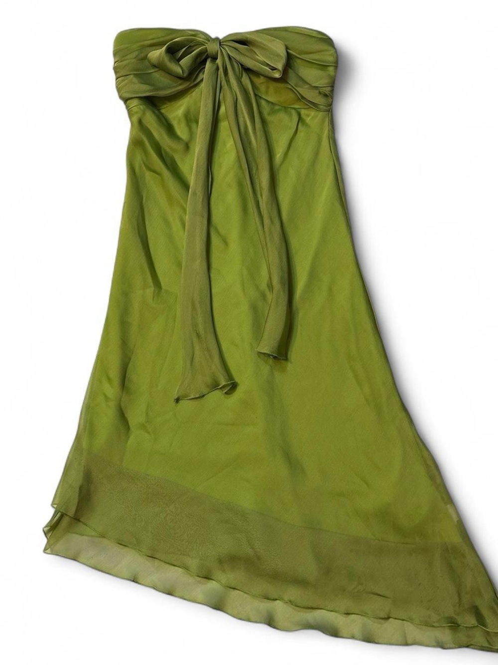 Vintage Le chateau Strapless Chiffon Tie-Front Dress